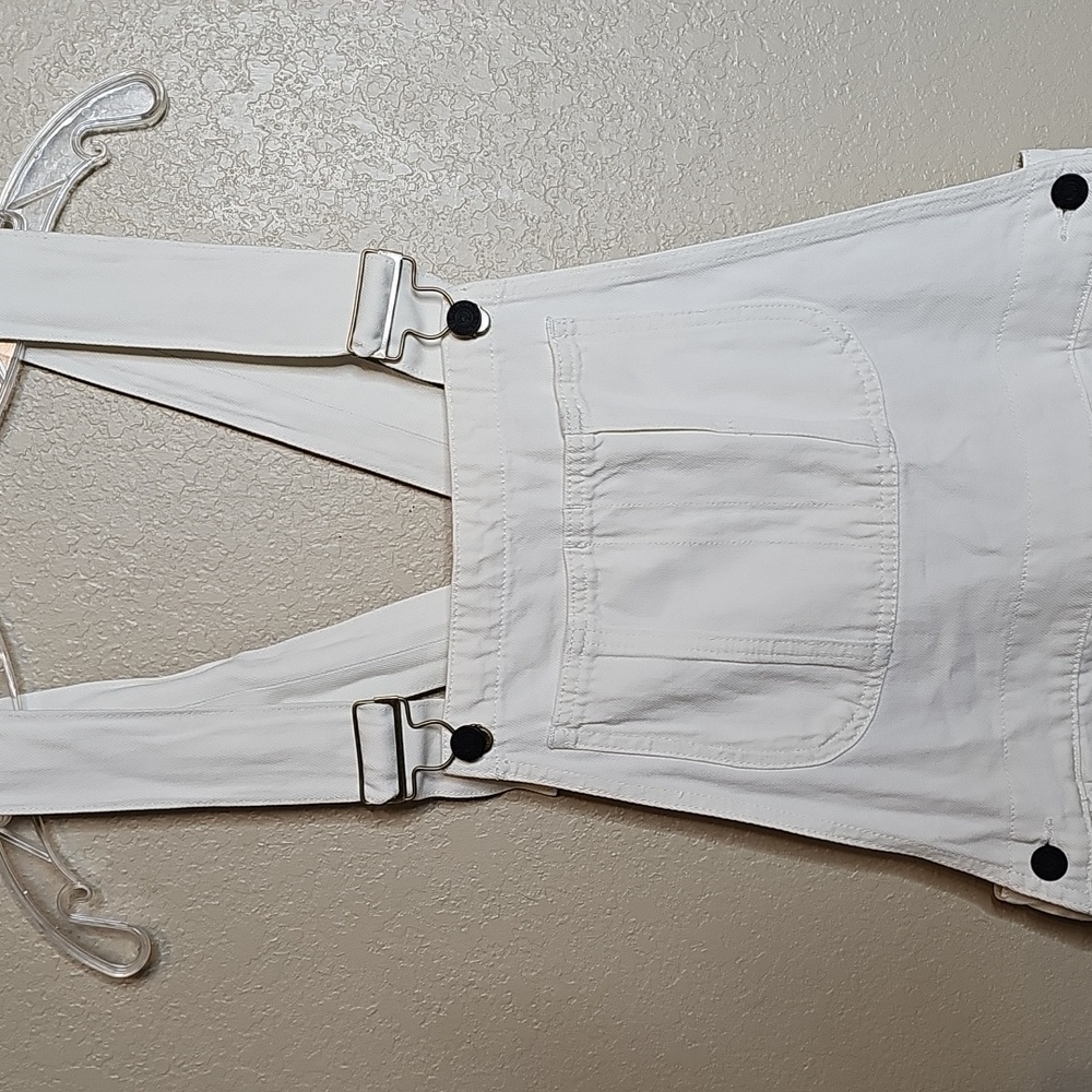 NWT Sandrine Rose Small Women's White Denim Overalls - Picture 3 of 10